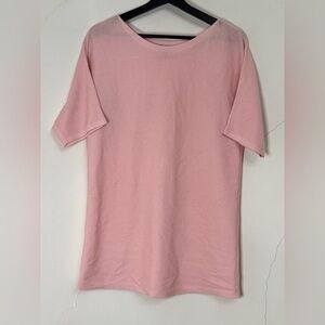 Women’s Talbots Ribbed Knit Shortsleeved Light Pink Summer Fall Lightweight Top